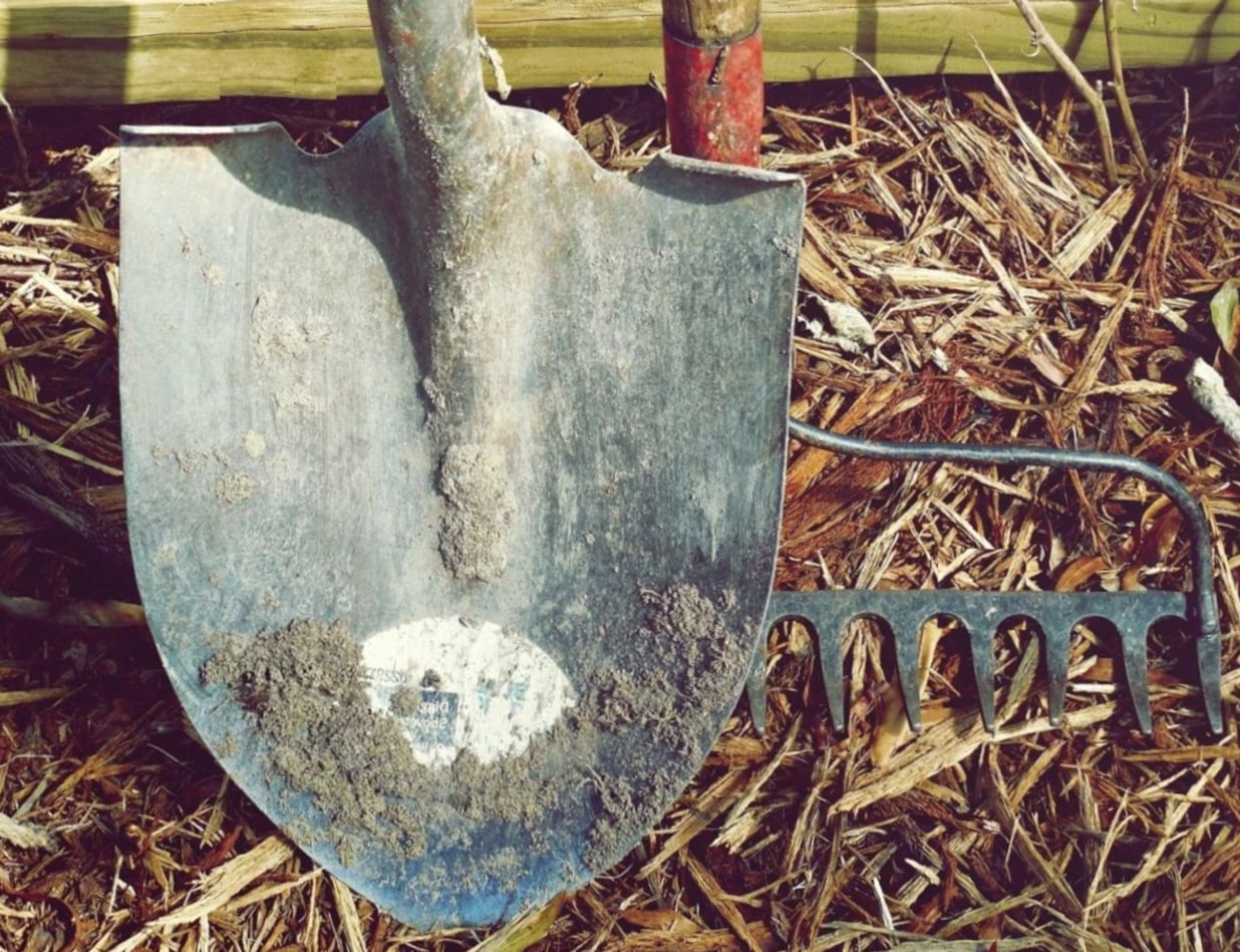 Pamasine-Mitarbeiter bei der Gartenplanung